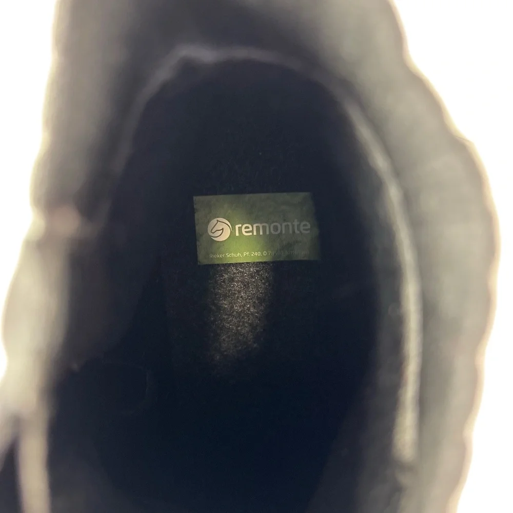 Remonte R1172 Womens 8 EU 39 Black Red White Ankle Boots Knit Back Zip - Picture 6 of 8